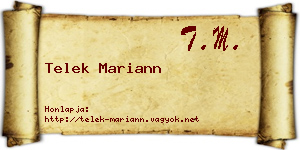 Telek Mariann névjegykártya